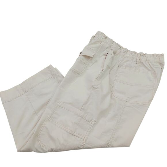 Anthropologie Pilcro Cargo Pants Womens 1X Beige Utility Drawstring Relaxed Fit - Picture 5 of 12